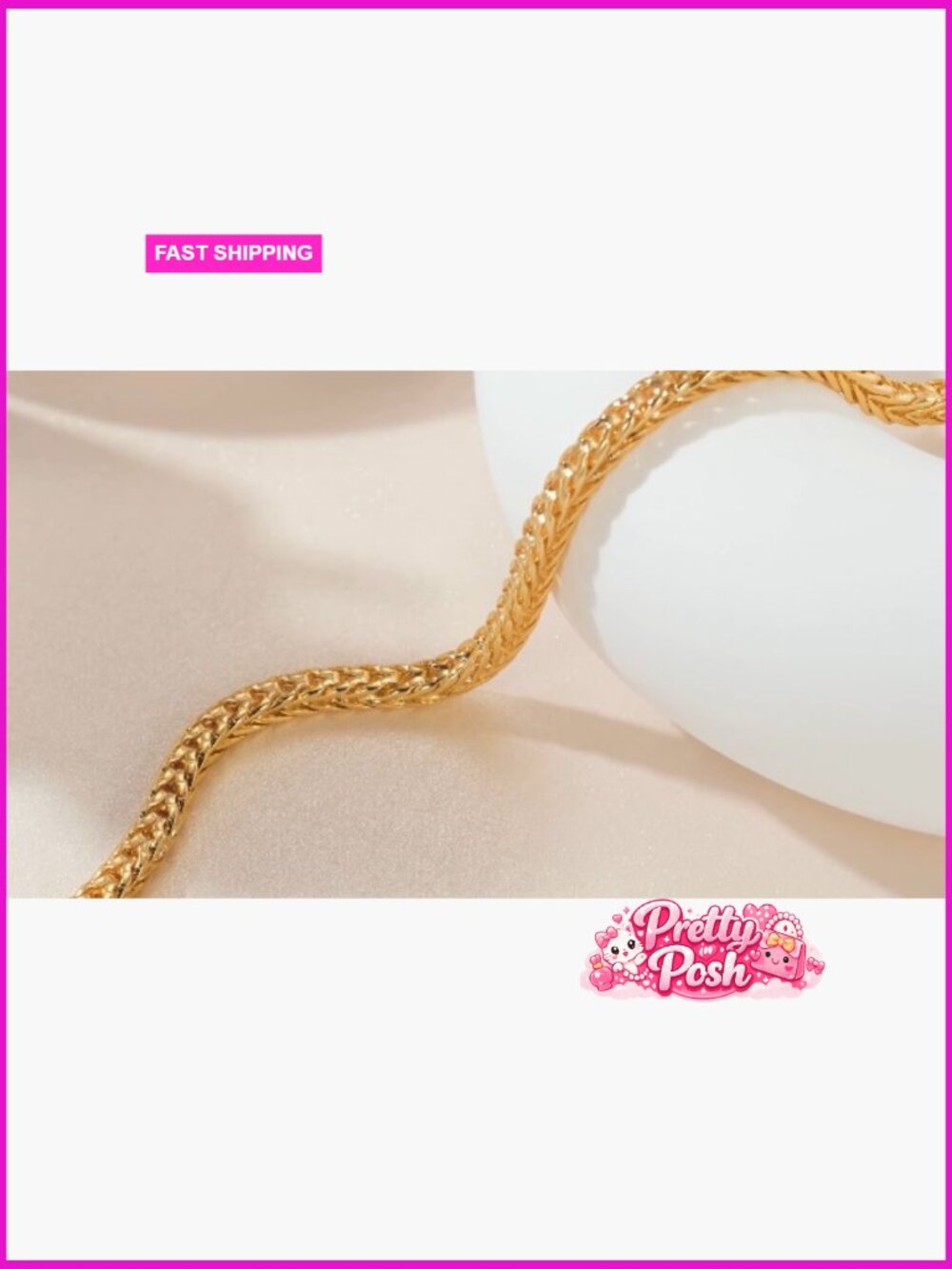 14k Gold Plated Foxtail Chain Bracelet Non Tarnish Stackable Lobster Clasp - Picture 7 of 7
